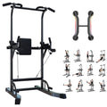 Power Tower Dip Station Pull Up Bar Exercise Tower Adjustable Pull Up Station Pull Up Tower Bar for Home Gym Multifunctional Strength Training Fitness Equipment