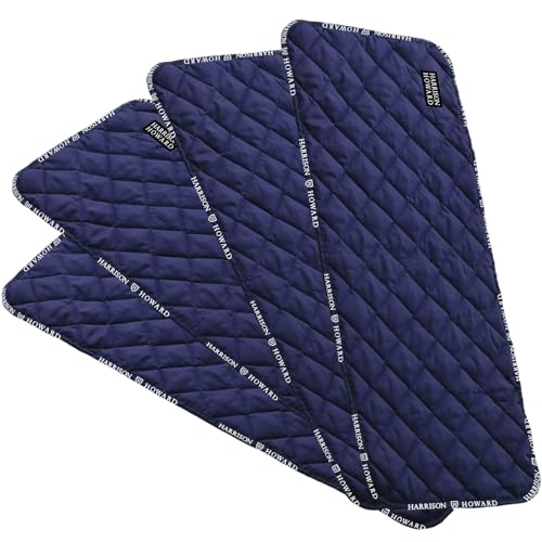 Harrison Howard Quilted Horse Leg Wraps, Standing Wraps for Horses Stable & Recovery, Soft Padded Horse Bandage Liners-Navy L - color: Navy, size: Large