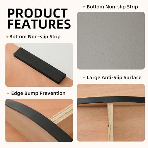 Juoe Balance Board Wobble Board for Adults and Kids - Anti-Slip 350LBS Balance Board for Physical Therapy,Balance Training,Posture Correction,Standing Desk Core Strength Wooden Balance Rocker Board - color: Gery