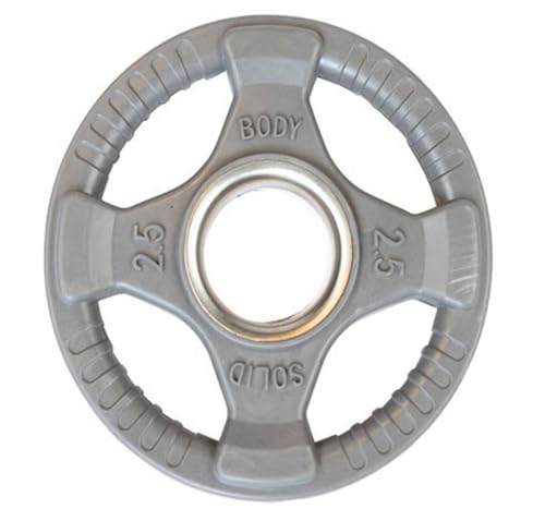 Body-Solid Quad Grip Design Rubber Plate - Olympic Weight Plates with Rubber Coating for Weight Lifting and Strength Training - style: 2.5 lbs.