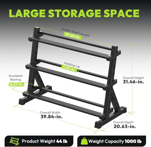 HANDBODE Rubber Coated Hex Dumbbell Set with Rack, 300-840 lb | Fixed Weights Sets with Heavy Duty Storage Stand, Multiple Weight Options Home Gym Equipment for Strength Training - style: 350 lb Set (10-50 lb) with Rack