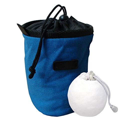 Z ATHLETIC Chalk & Bag Combo for Gymnastics, Climbing, and Weight Lifting (Refillable, Multiple Colors) - color: Blue