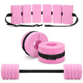 Soulchen Pool Exercise Set Including Long Aquatic Exercise Dumbbells,Pool Ankle Weights,Swim Belt,Water Aerobics Water Aerobics Equipment Set for Full Body Swim Training Kit - color: Pink, size: Middle