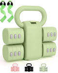 Adjustable 2-in-1 Dumbbell & Kettlebell Set, Free Hand Weight 4.4lb~11lb for Home Gym Training - color: Green