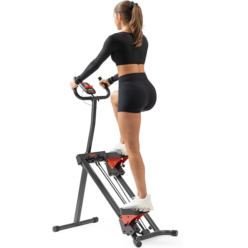 Sunny Health & Fitness Stair Stepper & Climber Exercise Equipment for Home Workout, Compact Cardio Training Machine - color: Orange