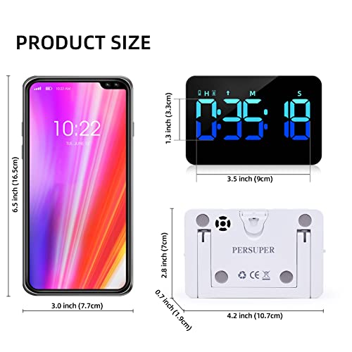 PERSUPER Kitchen Digital Timer, Count Down Up, Rechargeable, Vibration Mode Adjustable Volume and Brightness LED Display, Time Management Cook, Desk, Kids Adults Study Teaching, Kitchen Gadgets Blue - color: Blue