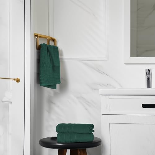 Tens Towels Pack of 6 Hand Towels, 100% Cotton, Lighter Weight, Quick to Dry, 16 x 28 Inches, Super Soft & Absorbent, Perfect for Bathroom & Kitchen (Hunter Green) - color: Hunter Green