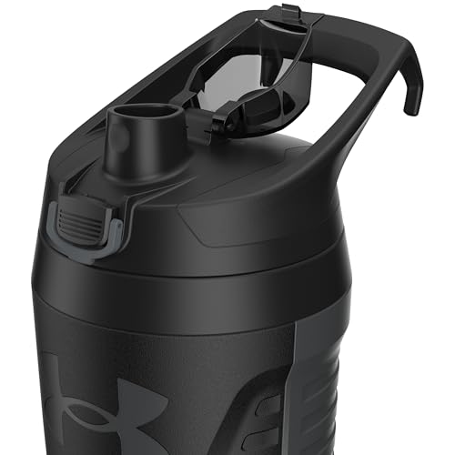 Under Armour 32 oz Insulated Water Bottles - Sports Water Jug with Fence Hook, Leak Resistant for Baseball, Football & More, 32 oz Insulated, Jet Grey/Black - color: Jet Grey/Black, size: 32 Ounces