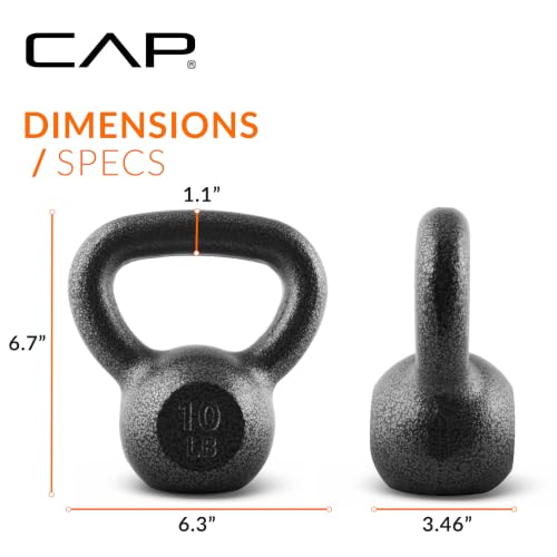 CAP Barbell Cast Iron Kettlebell - Singles and Sets, Multiple Weight Choices - size: 80 pounds set