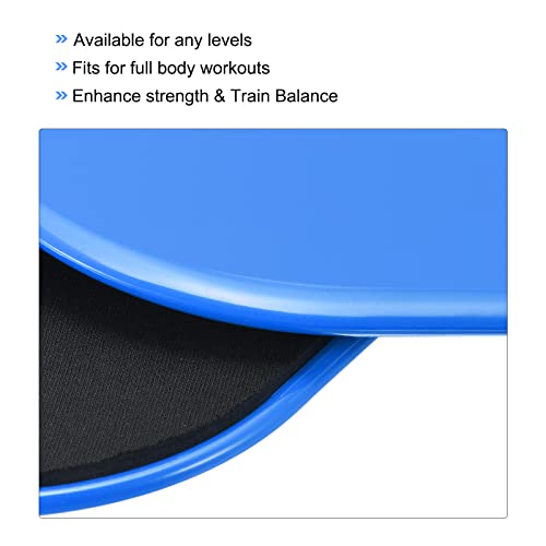 uxcell Exercise Core Sliders, Glider Discs Dual Sided Usage on Carpet or Floor for Full Body Workout - color: Blue
