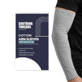 100% Organic Cotton Eczema Arm Sleeves - Anti Scratch, Secure Fit, Washable, Unisex, 1 Pair - size: Large