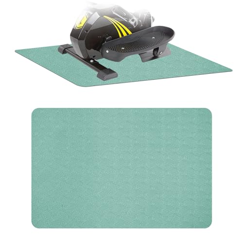 Non-Slip Workout Mat for Under Desk Ellipticals,Thicker & Quieter,23.6x17.7x0.2",Suitable for Ellipse Leg Exerciser, Foot & Leg Pedal Exerciser for Seniors Fitness, Floor Protection,Enhanced Stability - color: Sage Green/ Gray