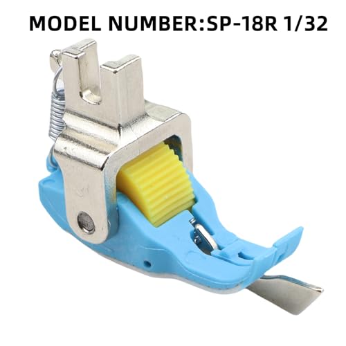 SP-18 Heavy-Duty Plastic Flange Roller Presser Foot for Industrial Single-Needle Sewing Machines - Compatible with Juki 8700/Brother 8100 Series (Precision Edge Guide & Anti-Skip Stitch) (SP-18R 1/32) - size: SP-18R 1/32