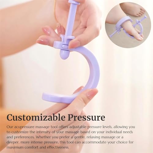 Adjustable Acupressure Massage Tool with Fixed Clip, Pressure Point Massager for Pain Relief, Feet, Hands, and Ears, 1 Gray