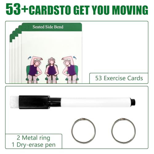 Chair Yoga Workouts for Elderly-58 Exercise Cards with Chair Yoga,Gentle Seated Yoga Guide, Chair Yoga for Weight Loss & Flexibility-Exercise Cards for Seniors Over 60 - color: Elderly Chair Yoga