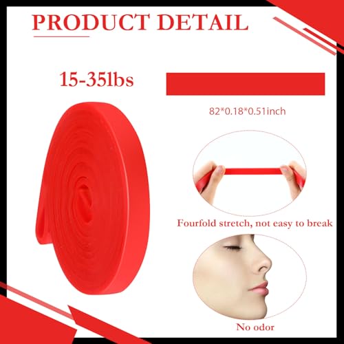 Foilswirl 8 Pcs Resistance Bands Long and Short Pull up Assistance Exercise Workout Bands for Working Out Muscle Training Physical Muscle Training Men and Women - color: Red, size: 15-35 Ibs
