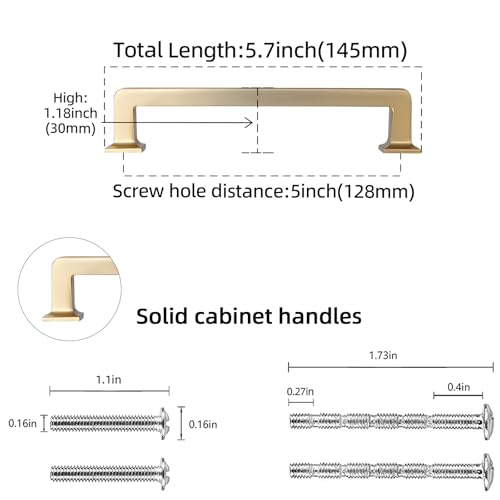 10 Pack 5 Inch(128mm) Champagne Bronze Kitchen Cabinet Handles Cabinet Pulls Gold Drawer Pulls Kitchen Cabinet Hardware Handles Dresser Handles - color: Champagne Bronze, size: 5" Hole Center（128mm）