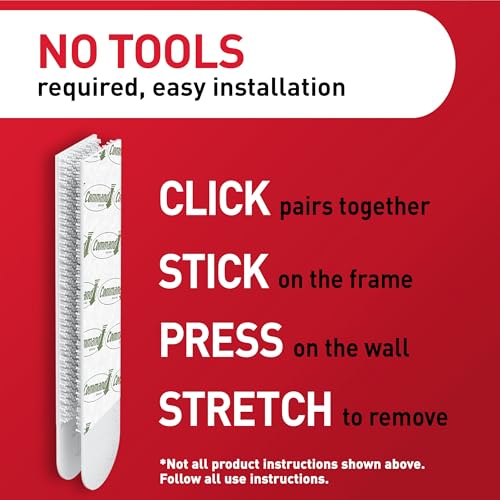 Command 20 lb XL 8 Pairs Heavyweight Picture Hanging Strips (16 Strips), Damage-Free Hangers for Picture Frames, No Tools Required, Ideal for Home Room Wall Decor, White Adhesive