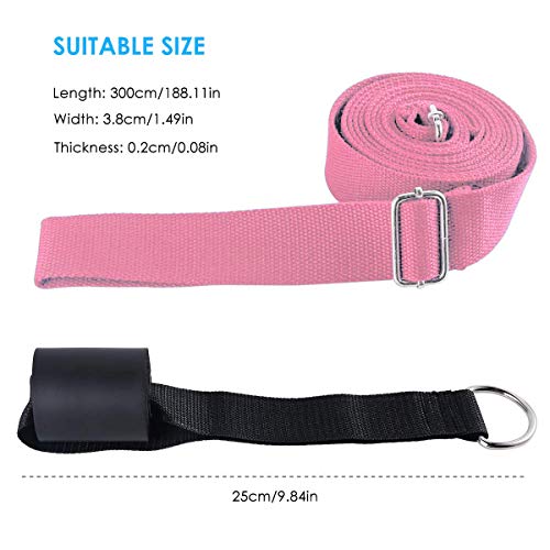 Leg Stretcher, Door Flexibility & Stretching Leg Strap - Great for Ballet Cheer Dance Gymnastics or Any Sport Leg Stretcher Door Flexibility Trainer Premium Stretching Equipment - color: Pink