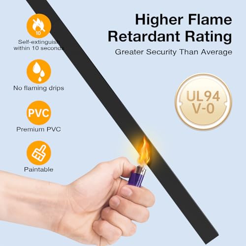 Delamu 157in Cord Covers for Wires on Wall, Cord Hider for 1 Cord, Paintable Cable Hider, Cable Management Wire Covers for Cords,W0.55 H0.4in, Black - color: Black, size: 157in L x 0.55in W x 0.4in H