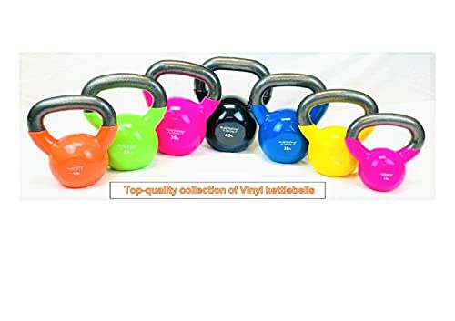 Vinyl Coated Cast Iron Kettlebell Weight - color: 30 LB + 30 LB - Blue