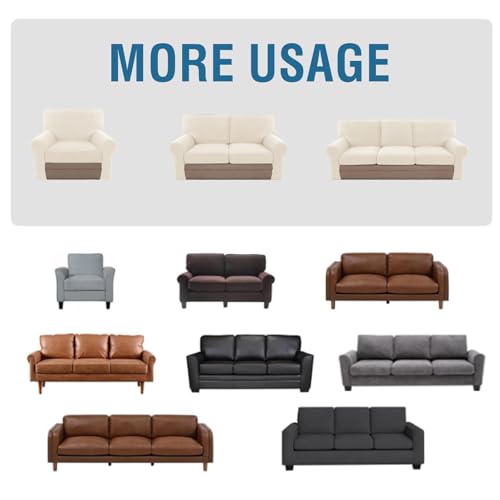 H.VERSAILTEX Multi-Pieces Sofa Covers Stretch Couch Covers Form Fitted Seats and Back Cushions Covers (2 Seat Covers Plus 2 Back Cusion Covers, Bonus 2 Armrest Covers), Cream - color: Cream, size: 2 SEAT COVERS + 2 BACK COVERS+ 2 ARMREST COVERS
