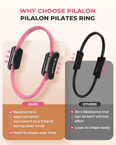 Pilates Ring Set - Studio-Grade Anti-Deformation Pilates Kit - Pilates Equipment for Home Workout - 14'' Pilates Ring, Pilates Ball, 2 Dumbbells, 5 Resistance Bands for Toning Arms, Thighs