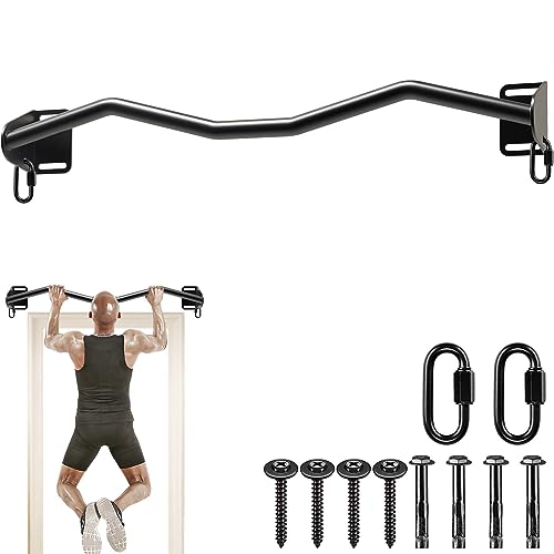 Kipika Heavy Duty Wall Mounted Doorway Pull Up Bar, Multifunctional Chin Up Bar, Portable Fitness Door Bar, Body Workout Home Gym System - color: M Type Pull Up Bar