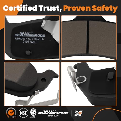 maXpeedingrods D1041 Rear Brake Pads for INFINITI QX56 2004-2010, for Jeep Commander XK 2006-2010, for Grand Cherokee WK 2005-2010, for Nissan Armada 2005-2015, Pathfinder Armada 2004, Titan 2004-2015 - size: D1041&P-1041