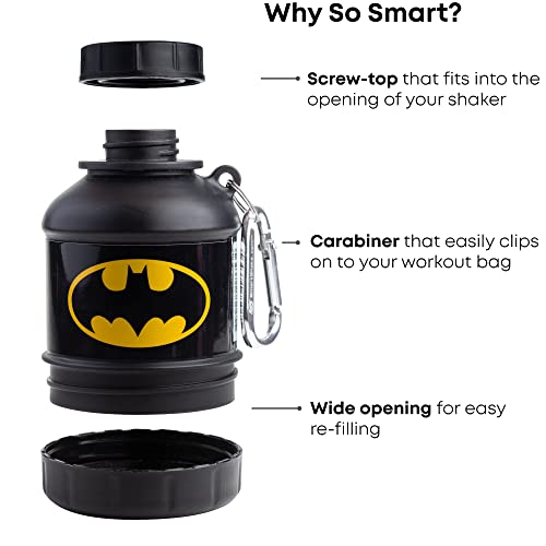 Smartshake DC Comic Bundle - Batman Protein Shaker Bottle – 900ml Leakproof Stainless Steel Water Shaker with 50g Protein Powder Storage Funnel