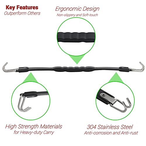 Golf Cart Battery Lifter - 2 PCS, Carry Strap for Trojan, Club Car, EZGO, Yamaha - Black or Orange - color: Black