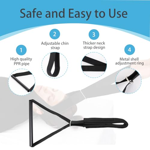 Y Neck Strap Chiropractor Pull Device,Neck Stretcher Strap,Neck Strap Cervical Traction Device for Neck Pain,Spine Chiropractic Decompression Tool with Comfort Handle and Chin Strap