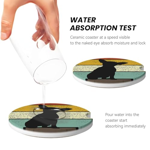 Chihuahua Dog Car Coasters for Cup Holders, 2 Pack Absorbent Ceramic Drink Cup Coaster for Women Men, Auto Interior Accessories - color: T19
