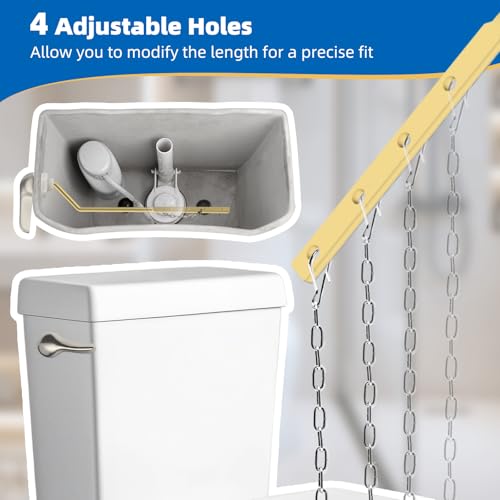 Hibbent Metal Side Mount Toilet Handle Replacement Kit, Brushed Nickel | Upgraded Metal Flush Lever, Universal Toilet Flush Handle Fit Side Tanks, Stainless Steel Flapper Chains, 4 Adjustable Holes - color: Brushed Nickel, style: Classic Side Mount