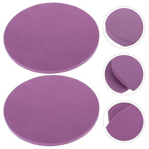 Didiseaon 2pcs Non-slip Yoga Knee Pads and Elbow Support Mats, 10mm Thick Purple Pilates Kneeling Cushions with Anti-skid Silicone Surface for Indoor Exercise and Home Workout