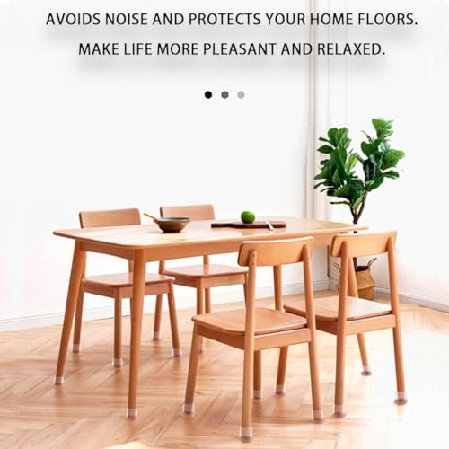 Silicone Chair Leg Floor Protectors with Felt, 16PCS Chair Leg Protectors for Hardwood Floors, Black Furniture Cup Chair Leg Covers to Protect Floors, Anti-Scratches&Noice(Round,Fit:1.1"-1.4") - size: L-16PCS-(Fit:1.1-1.4 inch)-Black