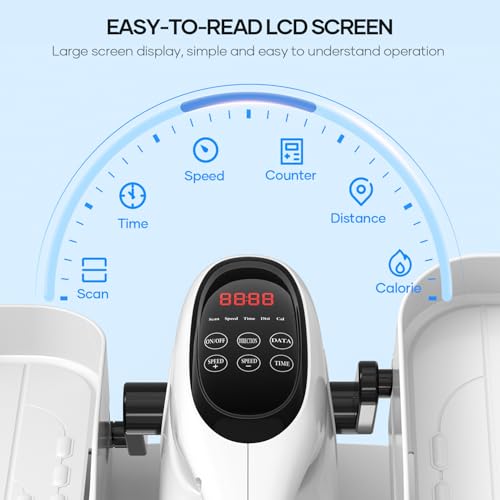 Under Desk Elliptical Machine for Senior Mini Elliptical Leg Exerciser with Remote Quiet Portable Electric Seated Foot Pedal Exerciser for Home Office - size: Portable
