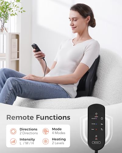 Boriwat Back Massager with Heat, 3D Kneading Massage Pillow for Back, Neck, Shoulder, Leg Pain Relief Deep Tissue, Gifts for Women Men Mom Dad - style: Black