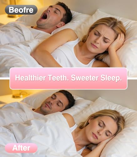 Anti Grinding Guard, Mouth Guard for Grinding Teeth at Night, Night Guards for Teeth Grinding for Adults, Pink + Clear, 2 Size (4 Pack), Guard Cases with 5X Magnifier