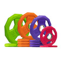 SPART Color Coded Weight Plate 2-Inch Rubber Coated Olympic Grip Plate for Barbell, Solid Cast Iron Weight Plates for Strength Training, Weightlifting, Crossfit, Home Gym, 2.5LB/5LB/10LB/25LB/35LB/45LB, Pair - color: 115LB SET