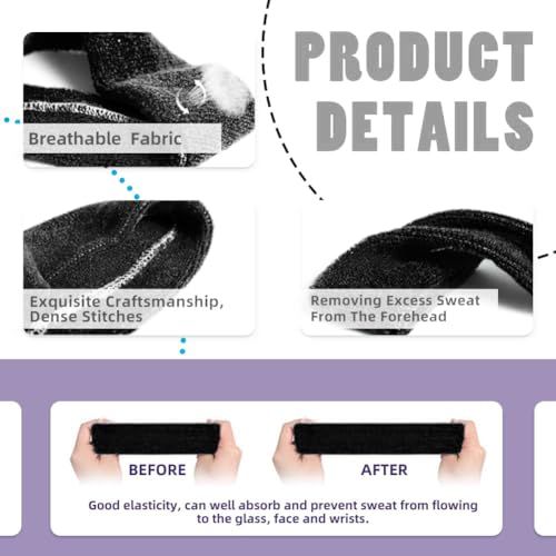 3 Pack Men & Women Sports Sweatbands Headbands - color: Green,White,Black