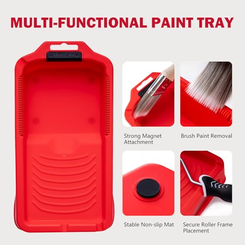 Mister Rui Paint Tray Set, 4 Inch Paint Tray and Liners-6 Pack, Sturdy Plastic Paint Tray with 5 Tray Liners, Paint Pan Liners, Small Paint Trays for Painting - size: 4 Inch, 6 Pack