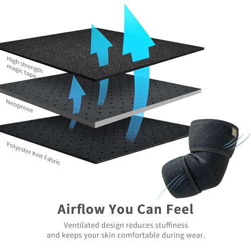Bracoo Elbow Brace for Tendonitis Women Men, Tennis Elbow Compression Sleeve Wrap Support, Golfer's Elbow, Bursitis, Sprains, Strains, Sports Injury Recovery Joint, Arthritis Pain Relief, ES10 - color: Grey
