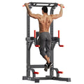 SogesPower 87in Power Tower Pull Up Bar Station Pull Up Dip Station for Home Gym, 10-Level Adjustable Height Pull Up Bar Stand Dip Bar Strength Training Workout Equipment - color: Black