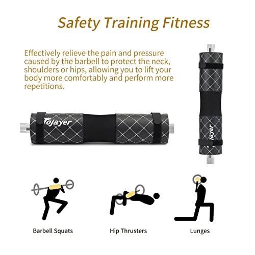 Squat Pad Barbell Pad for Workout, Neck & Shoulder Protective Foam - color: Black
