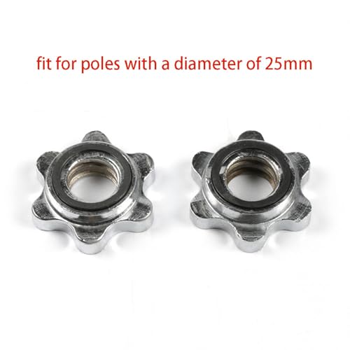 SagaSave 25mm 2Pcs Dumbbell Hex Nut, Dumbbell Barbell Spin-Lock Collars Screw Clamps, 1 Inch Standard Barbell Screw Collar for Dumbell Weight Lifting Fitness Training
