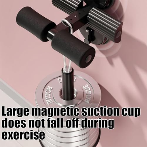 Ab Training Auxiliary Device, Portable Sit Up Exercise Equipment with 2 Strong Suction Cups and Adjustable Foot Holder, Sit Up Bar Foot Holder for Home & Gym, Sit-Ups & Core Exercises - color: Black