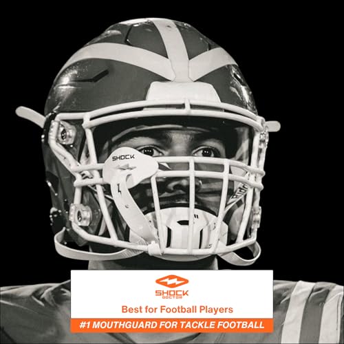 Shock Doctor Bolt Lipguard, Adult Mouth Guard Football with Strap. Mouthguard One Size Fits All - color: Money Band Chain