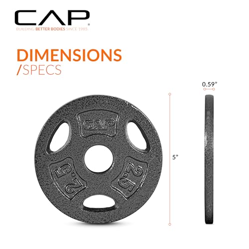 CAP Barbell Standard 1-Inch Grip Weight Plates - color: Black, size: 2.5 lbs Plate Pack (x4)