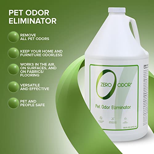 Zero Odor Pet Odor Eliminator, Air and Surface Odor Remover for Carpet, Furniture, and Pet Beds, Refill, 128 oz - size: 3785 ml (Pack of 1)